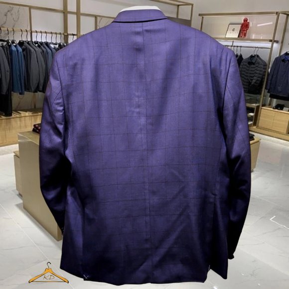 Jos. A. Bank Suit - 50R/45, Blue Windowpane Plaid, NWT - Picture 4 of 16